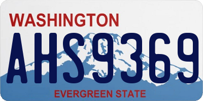 WA license plate AHS9369