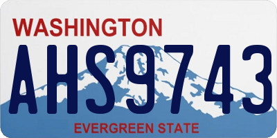 WA license plate AHS9743