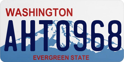WA license plate AHT0968