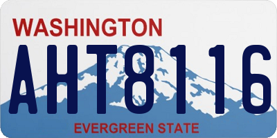 WA license plate AHT8116