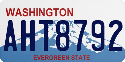 WA license plate AHT8792
