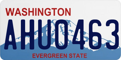 WA license plate AHU0463