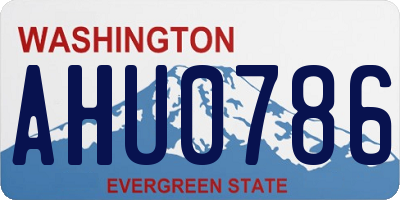 WA license plate AHU0786