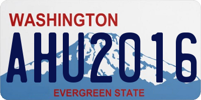 WA license plate AHU2016