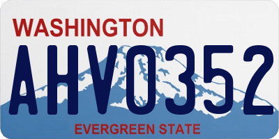 WA license plate AHV0352