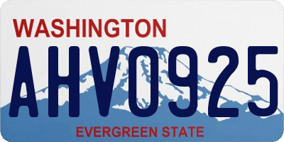 WA license plate AHV0925