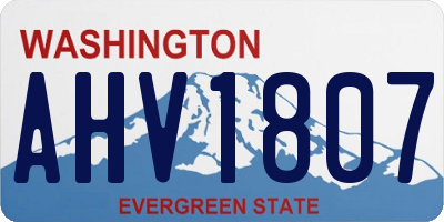 WA license plate AHV1807