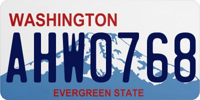 WA license plate AHW0768