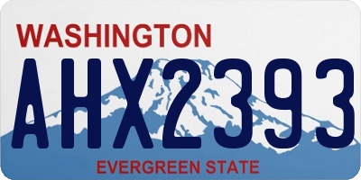 WA license plate AHX2393