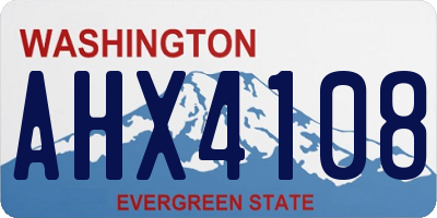 WA license plate AHX4108