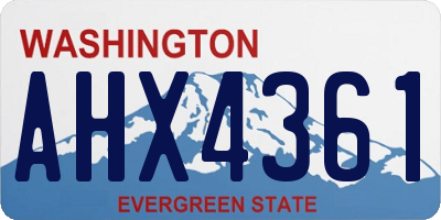 WA license plate AHX4361