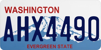 WA license plate AHX4490