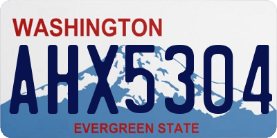 WA license plate AHX5304