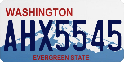 WA license plate AHX5545