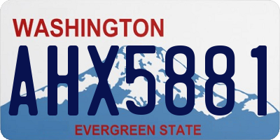 WA license plate AHX5881