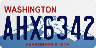 WA license plate AHX6342