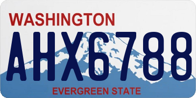 WA license plate AHX6788