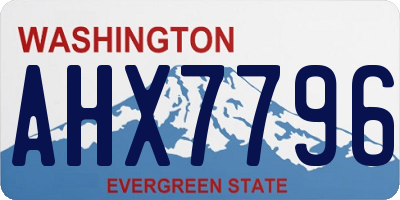 WA license plate AHX7796