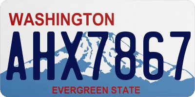 WA license plate AHX7867
