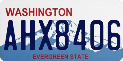 WA license plate AHX8406