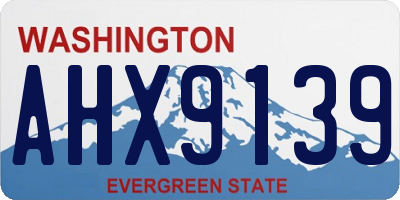 WA license plate AHX9139