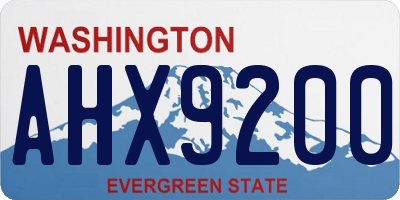 WA license plate AHX9200