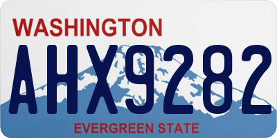 WA license plate AHX9282