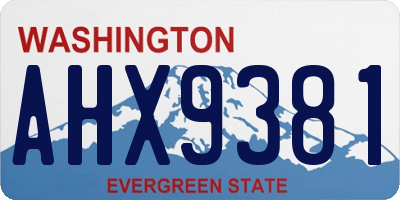 WA license plate AHX9381