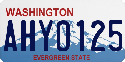 WA license plate AHY0125