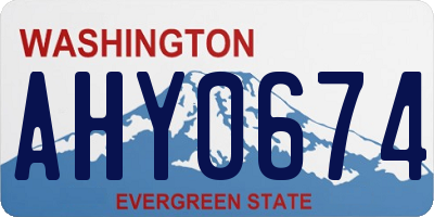 WA license plate AHY0674