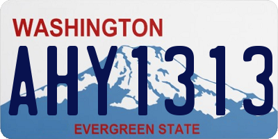WA license plate AHY1313