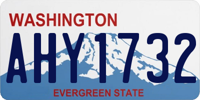 WA license plate AHY1732