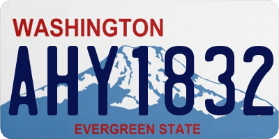 WA license plate AHY1832