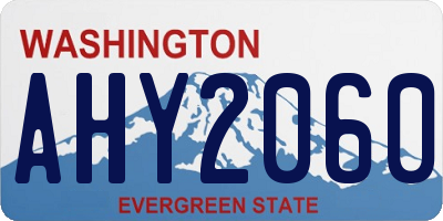 WA license plate AHY2060