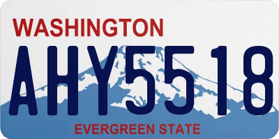 WA license plate AHY5518