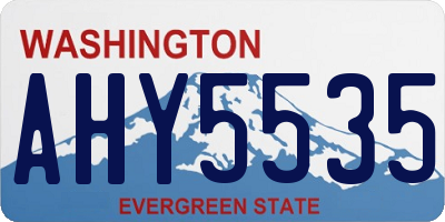 WA license plate AHY5535