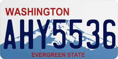 WA license plate AHY5536