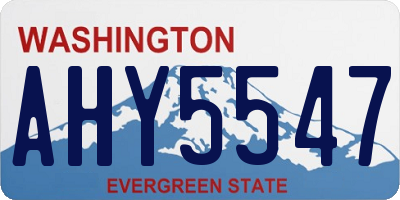 WA license plate AHY5547