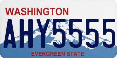 WA license plate AHY5555