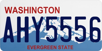 WA license plate AHY5556