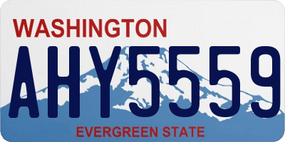 WA license plate AHY5559