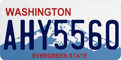 WA license plate AHY5560