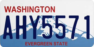 WA license plate AHY5571