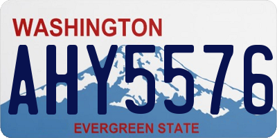 WA license plate AHY5576