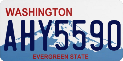 WA license plate AHY5590