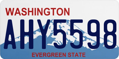 WA license plate AHY5598