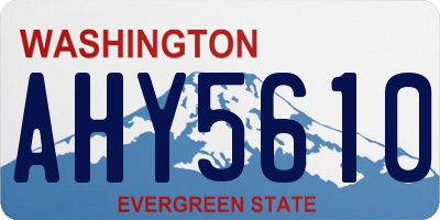 WA license plate AHY5610