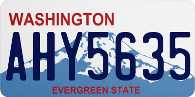 WA license plate AHY5635