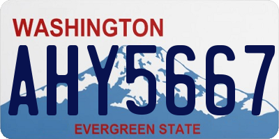 WA license plate AHY5667