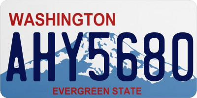 WA license plate AHY5680